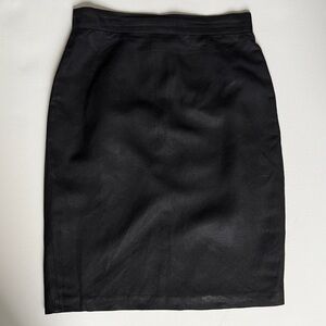 Benetton Classic Black Linen Pencil Skirt US4 made in Italy